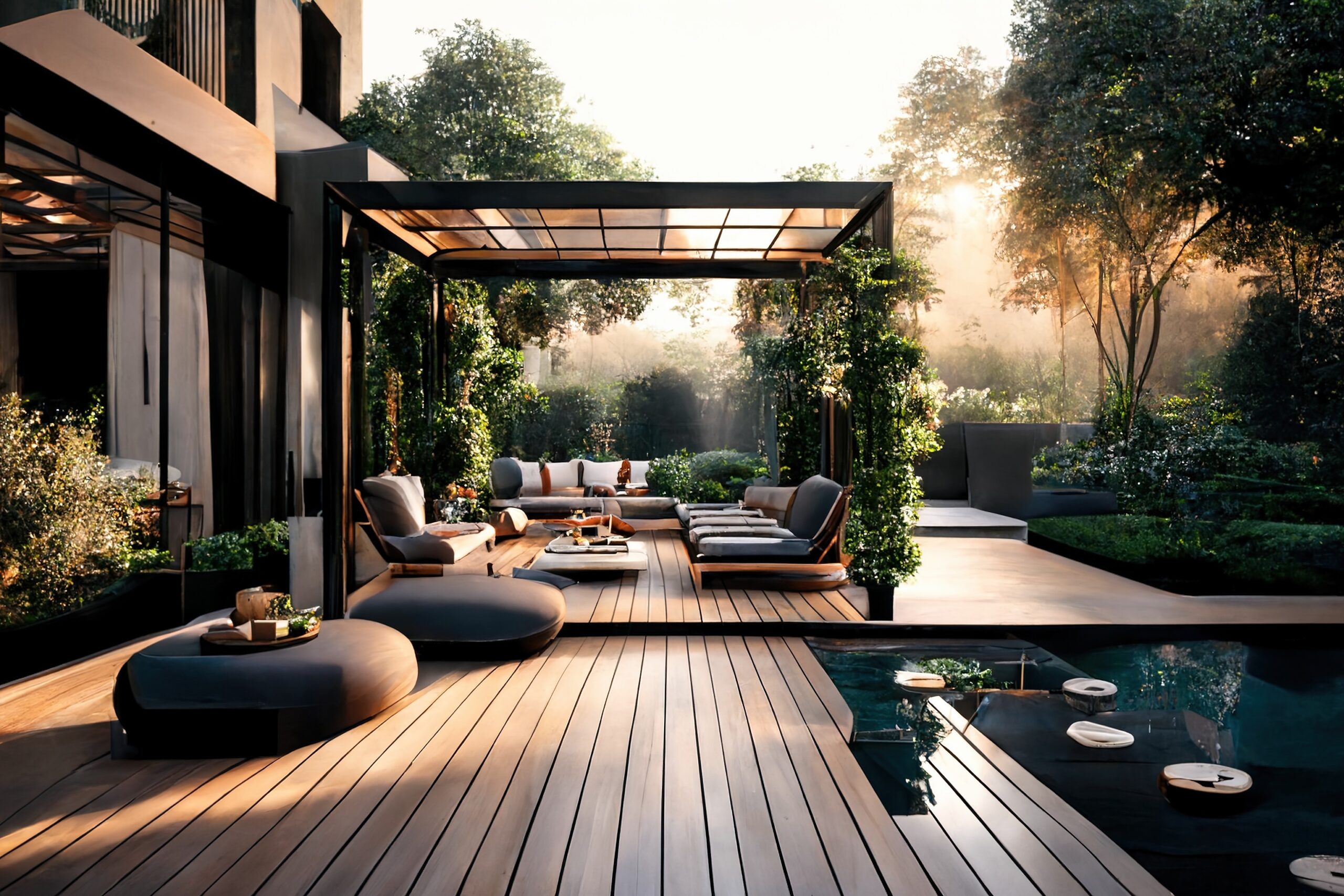 Luxury Living Outdoor Space Interior design of a lavish side out